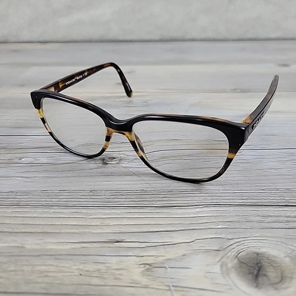 Coach HC6103 5443 Cat Eye Black Tort Gltr Varsity Stripe Womens Eyeglasses 54mm